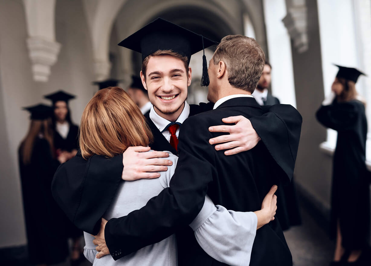 Young man graduating 