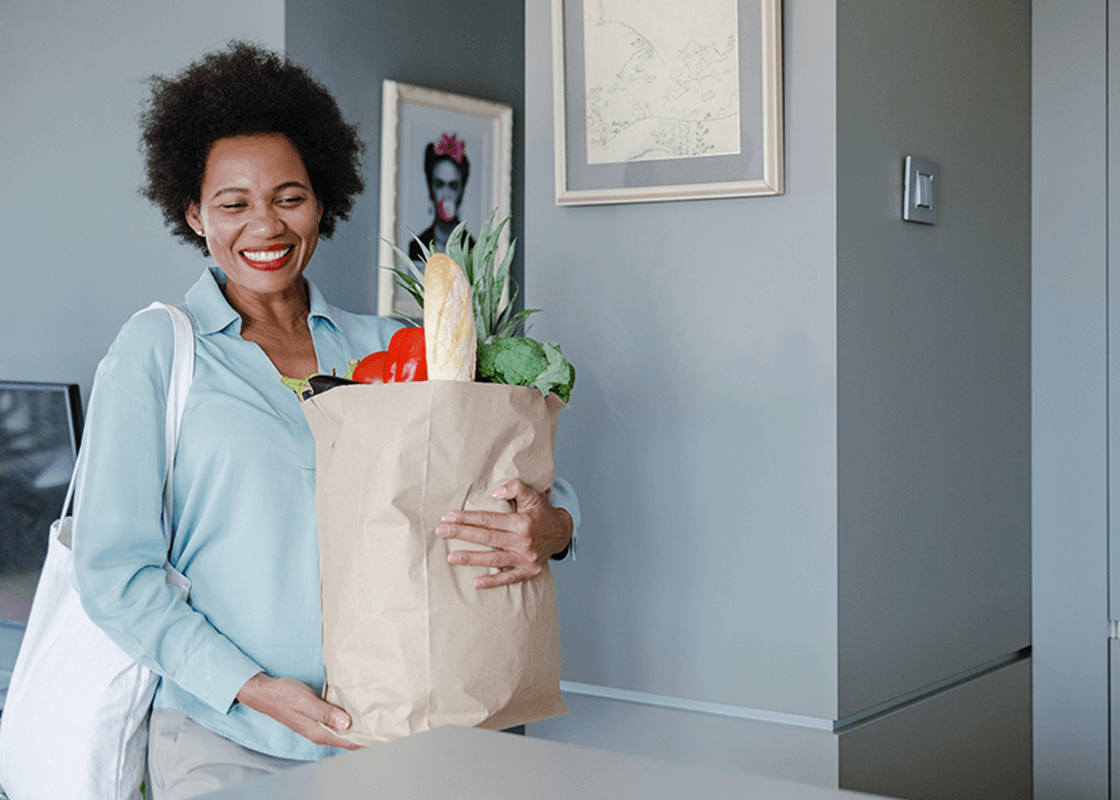 Lady carrying shopping
