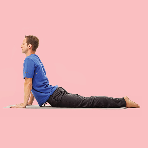 Man doing cobra pose