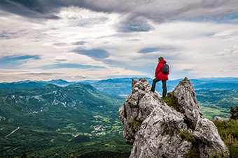 Man stood on mountain