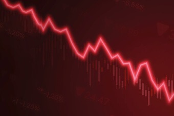 line graph red toned