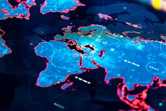 Asia on the world map