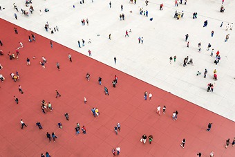 birds eye view of people