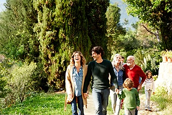 family walking