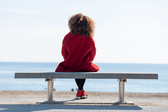 woman on bench