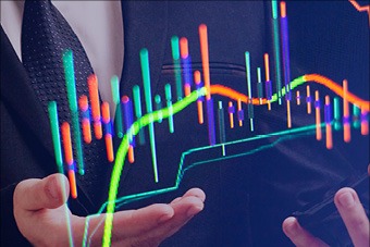 Man in suit with bar chart