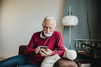 Man looking at phone