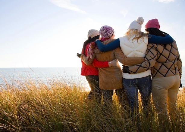 Females linking arms