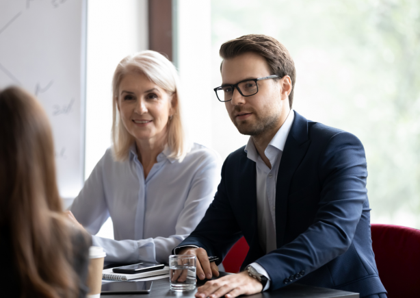 Adviser meeting client