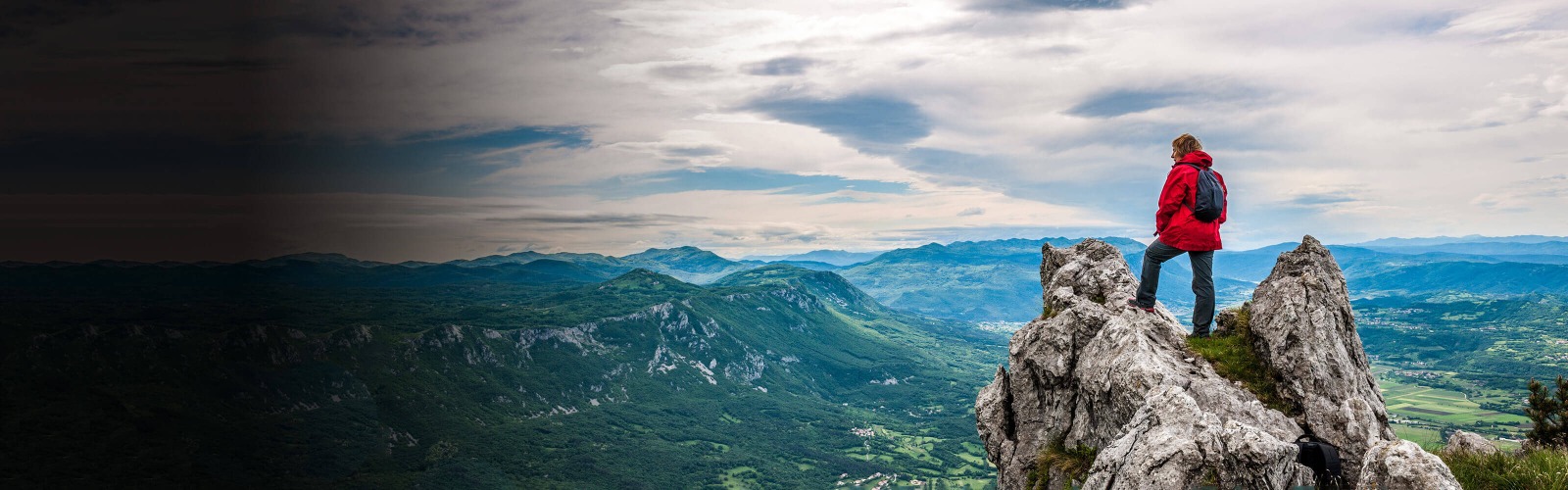 Man stood on mountain