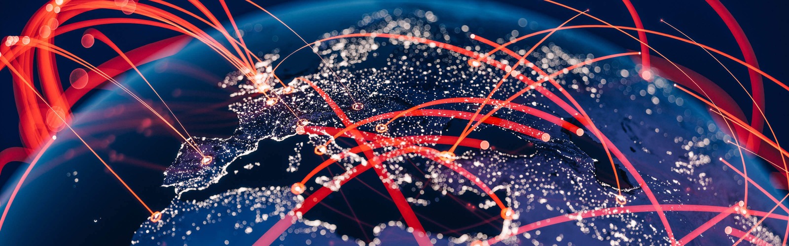 globe with interconnecting lines 