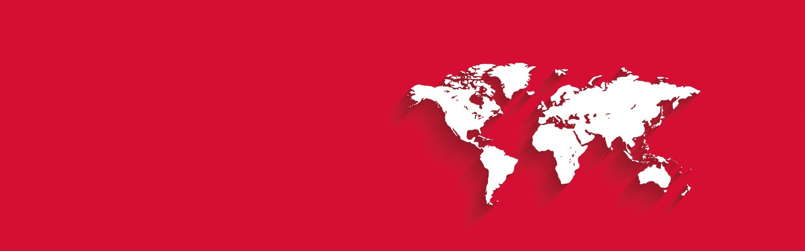 World map against a red background