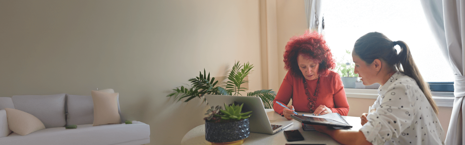 woman looking at book