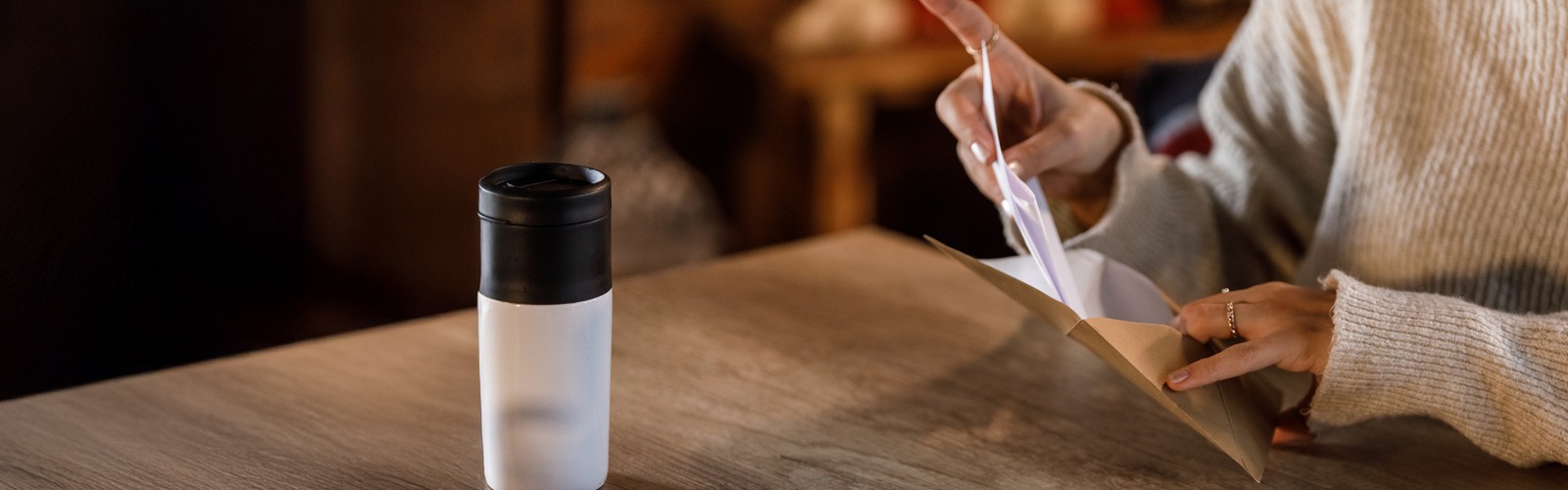 Person opening letter