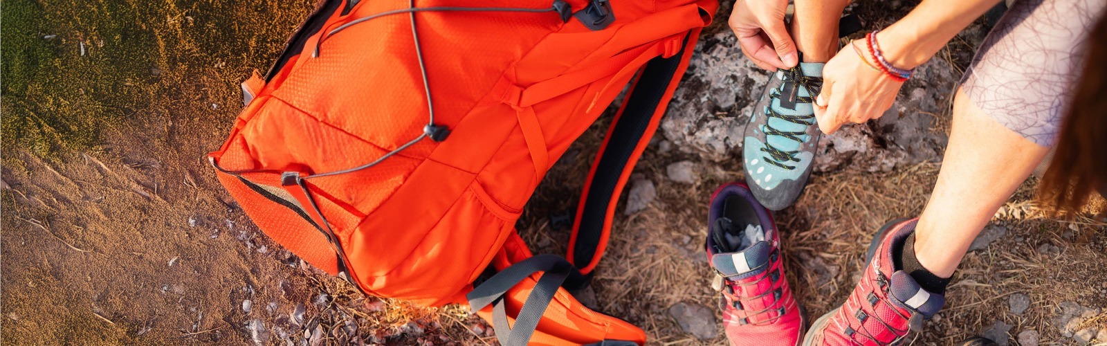 Image showing person changing hiking boots