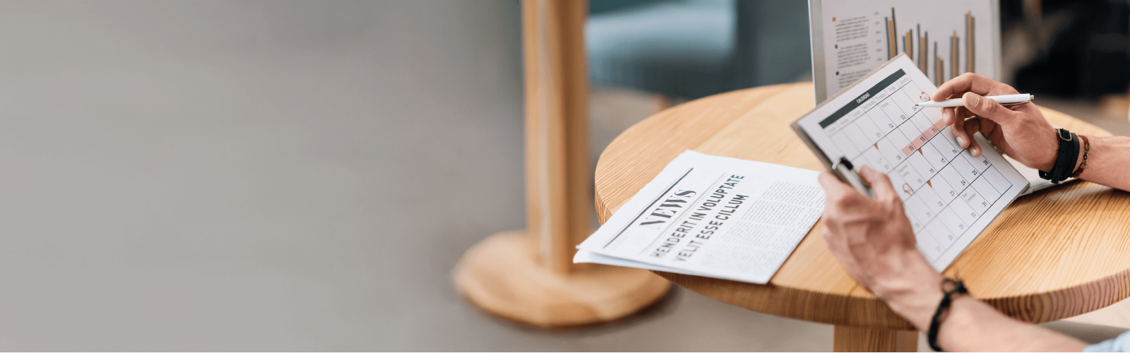 person looking at calendar