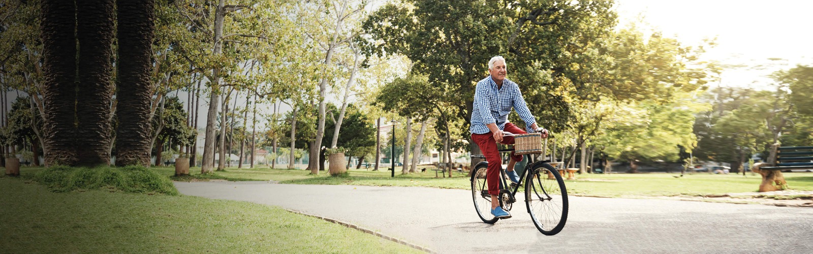 Man riding bicycle