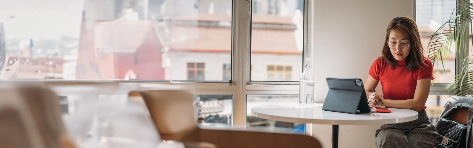lady working on tablet