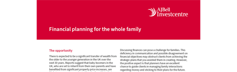 Financial planning for the family