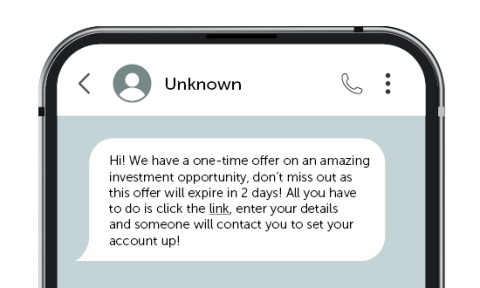 example text message from a scammer