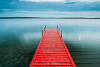 red walkway on the sea